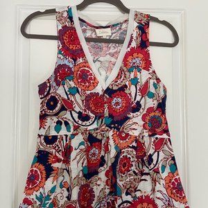 Anthropologie Deletta Amalia Floral Peplum Tank